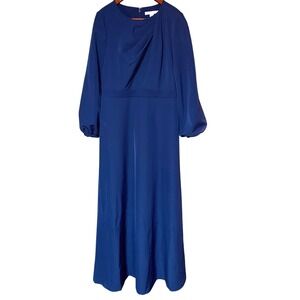 Kay Unger Navy Long-Sleeve Kinsley Gown – Size 14, NWT